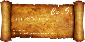 Csollán Imre névjegykártya
